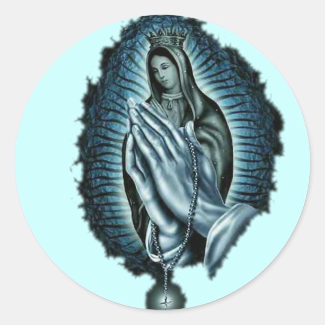 Adesivo Oração Roxa Virgem Abençoada Maria (Frente)