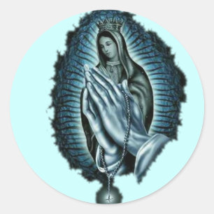 Adesivo Oração roxa Virgem Maria abençoada
