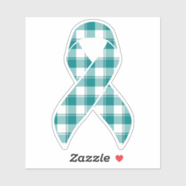Adesivo Oral Cancer Awareness Plaid Teal Ribbon