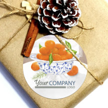 Orangas de inverno Blue Floral Porcelain Holiday G