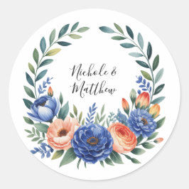 Adesivo Orange and Cobalt Blue Floral Wedding