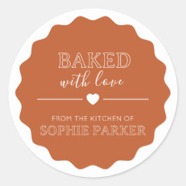 Adesivo Orange Baked With Love From Scallop Label Sticker
