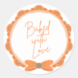 Adesivo Orange 'Baked With Love' Round Sticker