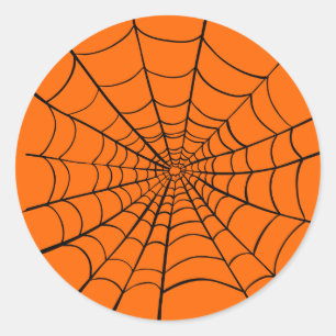 Adesivo Orange Black Spooky Halloween Spider Web