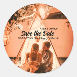 Adesivo orange boho salvar a data QR adicionar nome do sit