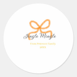 Adesivo Orange bow jingle Mingle retro boho family namdate
