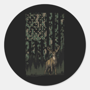 Adesivo Orange Camo Deer American Flag Gifts Men D