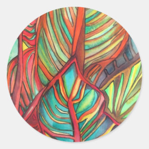 Adesivo Orange Canna deixa aquarela arte original