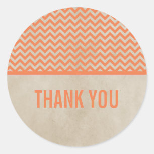 Adesivo Orange Chic Chevron Obrigado Stickers