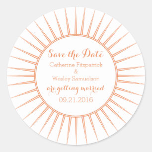 Adesivo Orange Deco Retro Save the Date Stickers