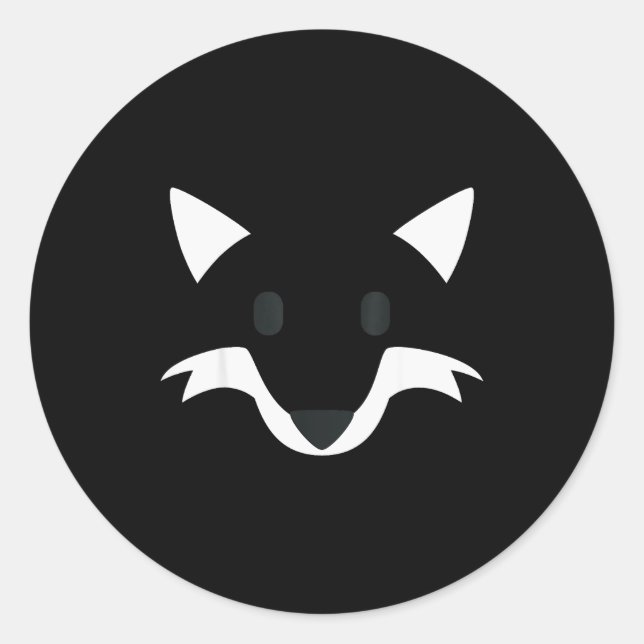 Adesivo Orange Fox Face Halloween Apparel Matching Group F (Frente)