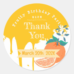 Adesivo Orange Fruthday Obrigado Sticker