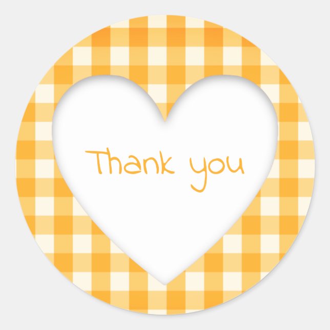 Adesivo Orange Gingham Heart (Frente)