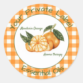 Adesivo Orange Gingham Private Essentials label