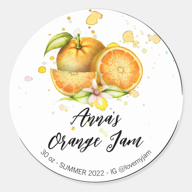 Adesivo *~* Orange Homemade Jelly Jam Preserva AP30 (Frente)