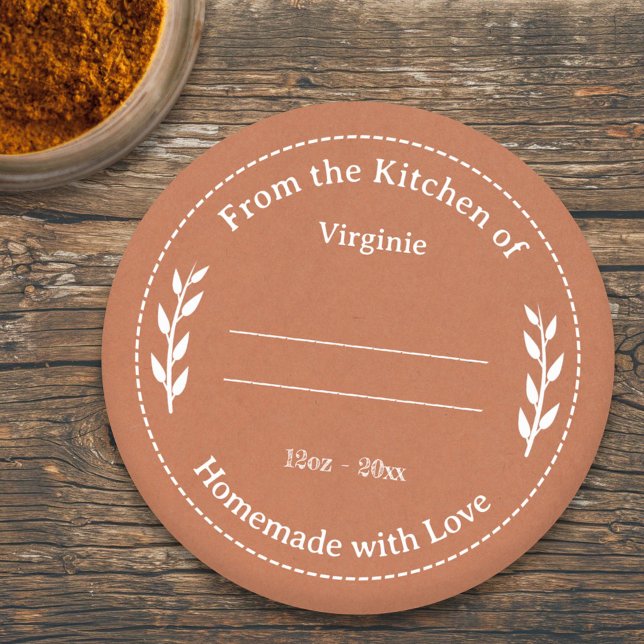 Adesivo Orange Kraft & Rustic Feed with Love Label Sticker (Orange Kraft & Rustic Made with Love Label Sticker)