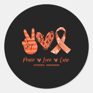 Adesivo Orange Lepard Peace Love Cure Leukemia Sensibiliza