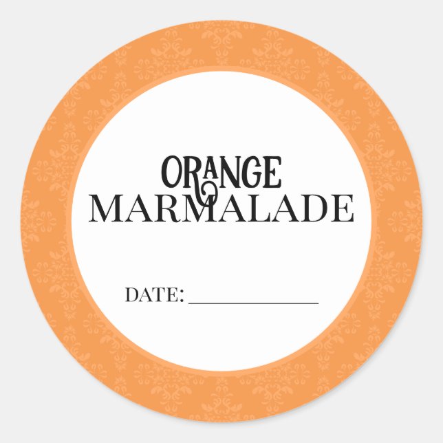 Adesivo Orange Marmalade Canning Lid Labels (Frente)