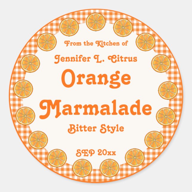 Adesivo Orange Marmalade em Gingham (Frente)