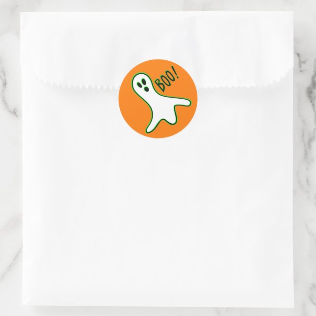 Adesivo Orange Neon Green White Spooky Ghost Halloween (Bolsa)