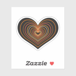 Adesivo Orange Neon Heart Sticker