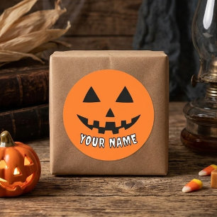 Adesivo Orange Pumpkin Personalizado Halloween Seu Nome
