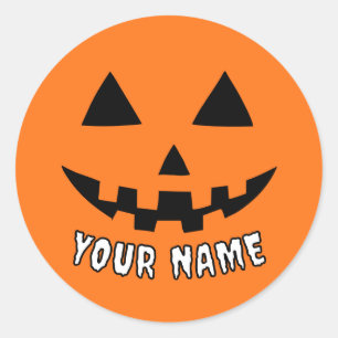 Adesivo Orange Pumpkin Personalizado Halloween Seu Nome
