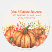 Orange Pumpkins Fall Sai do Endereço de Ação de Gr