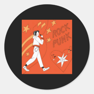 Adesivo Orange Punk Rock Expressive Digital Art Illustrati