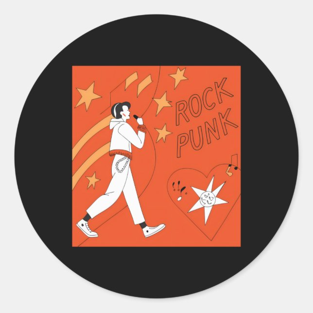 Adesivo Orange Punk Rock Expressive Digital Art Illustrati (Frente)