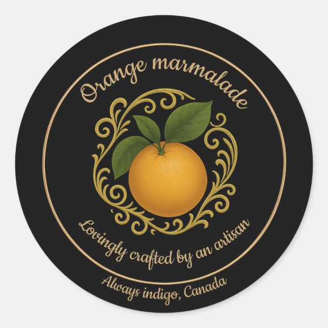 Adesivo Orange Radiance – Artisan Marmalade Label (Frente)