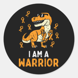 Adesivo Orange Ribbon Im A Warrior Leukemia Awarness Boys