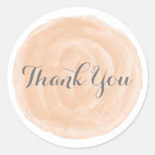 Adesivo Orange Round Watercolor Obrigado Stickers