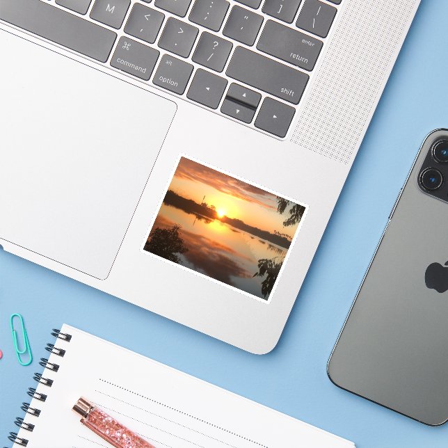 Adesivo Orange Sunrise (Notebook com iPhone)