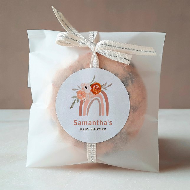 Adesivo Orange Terracotta Boho | Chá de fraldas arco-íris (Criador carregado)