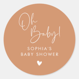Adesivo Orange Terracotta Oh Baby Modern Boho Chá de frald