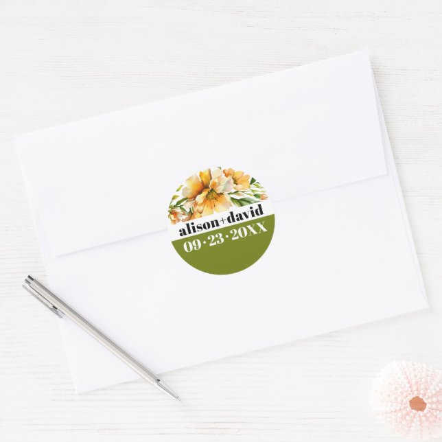 Adesivo Orange yellow rhododendron bold typography wedding (Envelope)