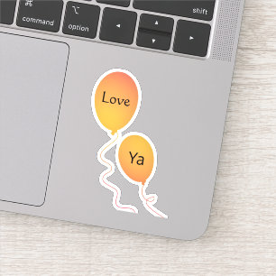 Adesivo Orange Yellow Voying Love Ya Balloons String