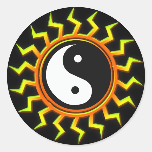 Adesivo Orange Yin Yang Balanced Sun (Frente)