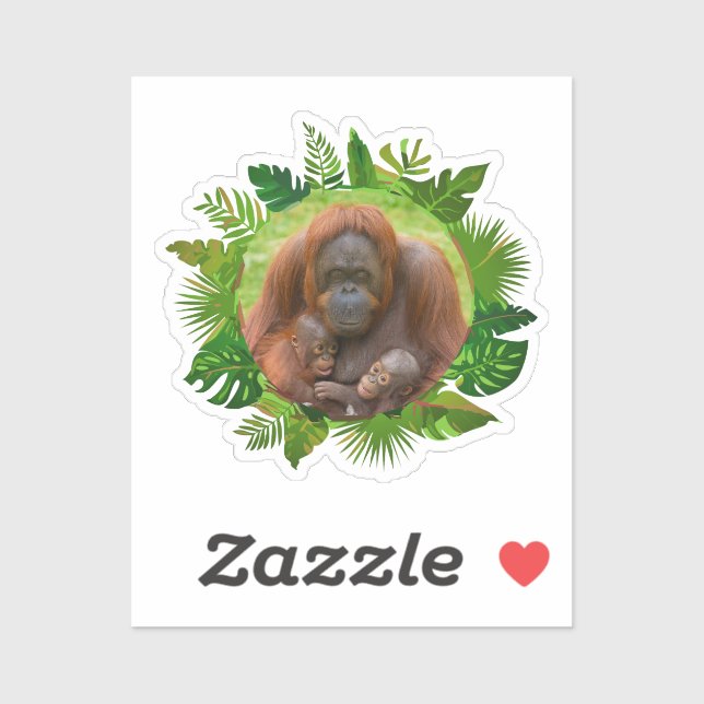Adesivo Orangutan Family Bond (Folha)