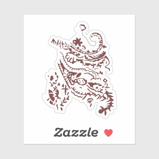 Adesivo Orangy Red decorative Design (Folha)