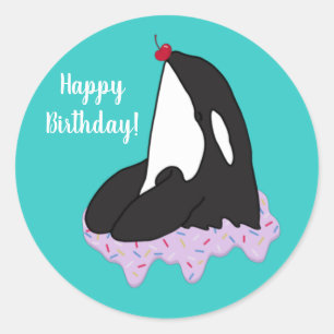 Adesivo Orca Assassino Clássico de Aniversário Personali