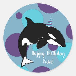 Adesivo Orca Killer Whale Birthday 