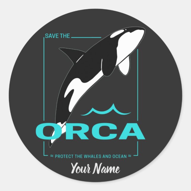 Adesivo Orca Killer Whale para uma garota que ama Orcas (Frente)
