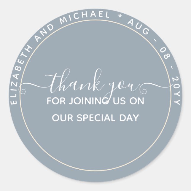 Adesivo ORÇAMENTO Azul Favor de Agradecimento Monocromátic (Frente)