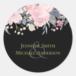 Adesivo Orçamento de Casamento Floral Azul-Dusty-Rosa-Blus