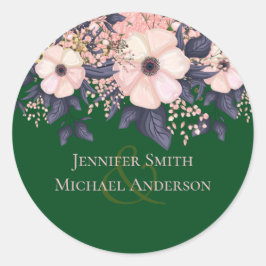 Adesivo Orçamento de Casamento Floral Verde Rosa