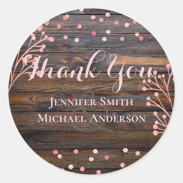 Adesivo Orçamento de madeira rosa-rosa para Casamento DOUR (Frente)