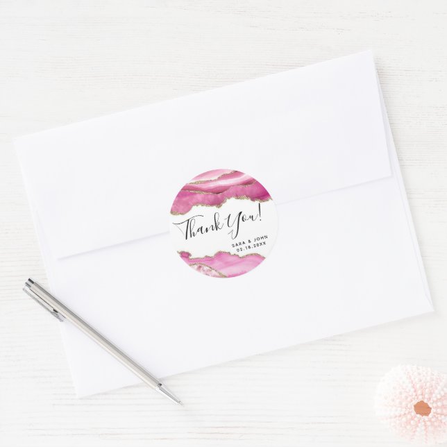 Adesivo Orçamento Elegante Rosa Age Obrigado (Envelope)