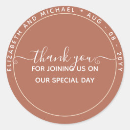 Adesivo ORÇAMENTO Favor de Agradecimento Terracota Monocro